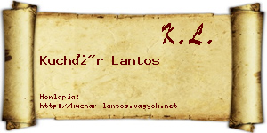 Kuchár Lantos névjegykártya